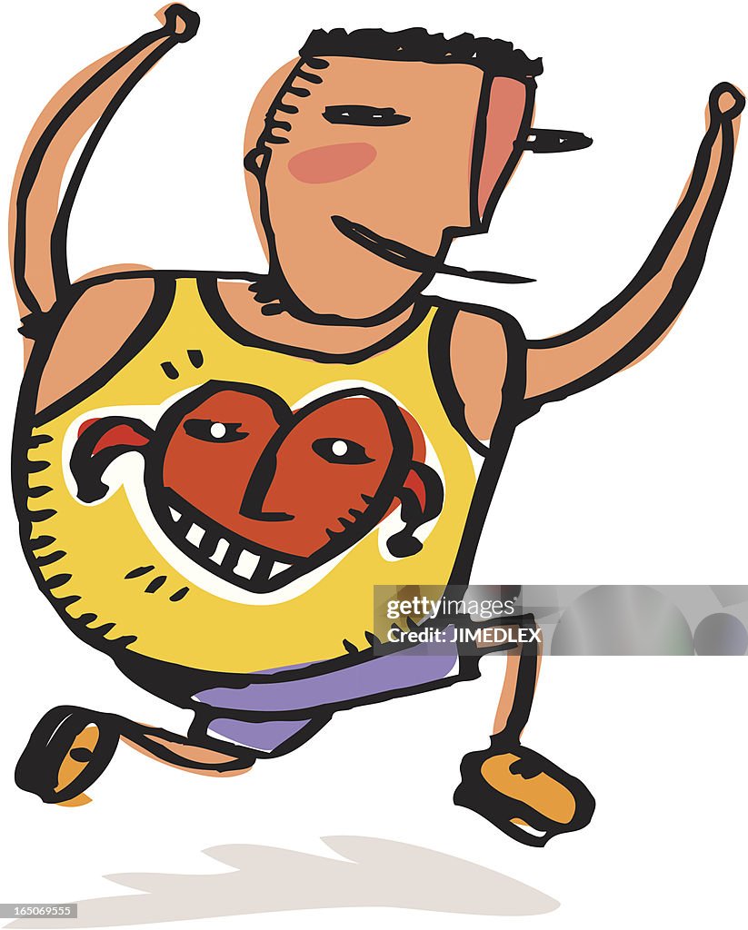 Heart Man showing health exercise is good
