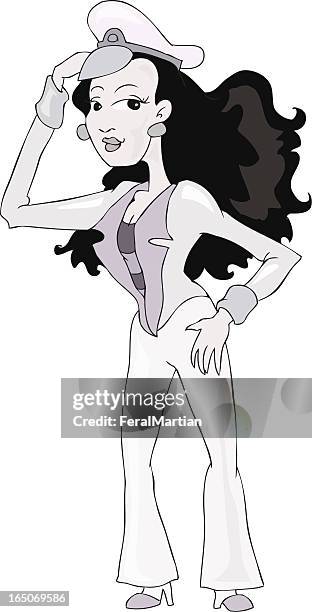 sailor woman - flared trousers stock illustrations