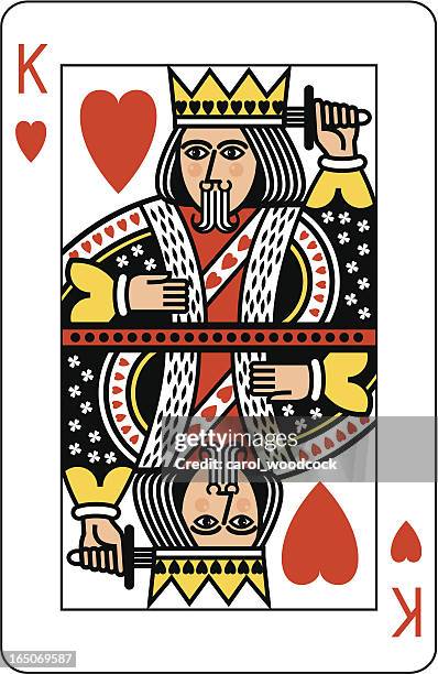 bildbanksillustrationer, clip art samt tecknat material och ikoner med king of hearts playing card - king card