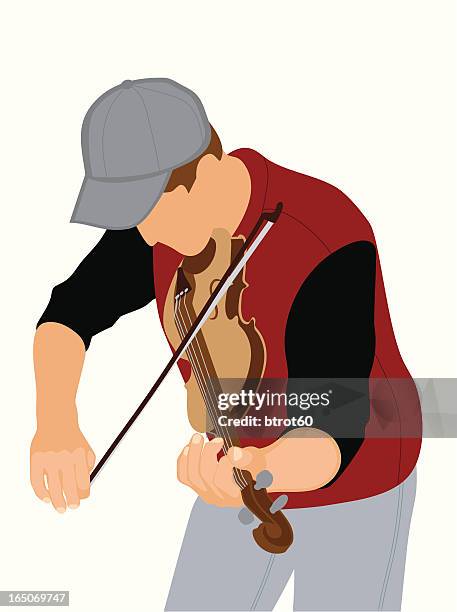 fiddler - string finger stock illustrations
