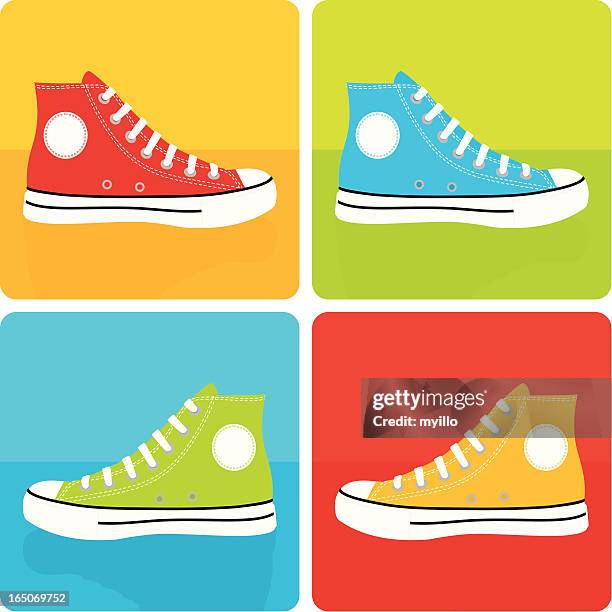 pop chucks pattern - high tops stock illustrations
