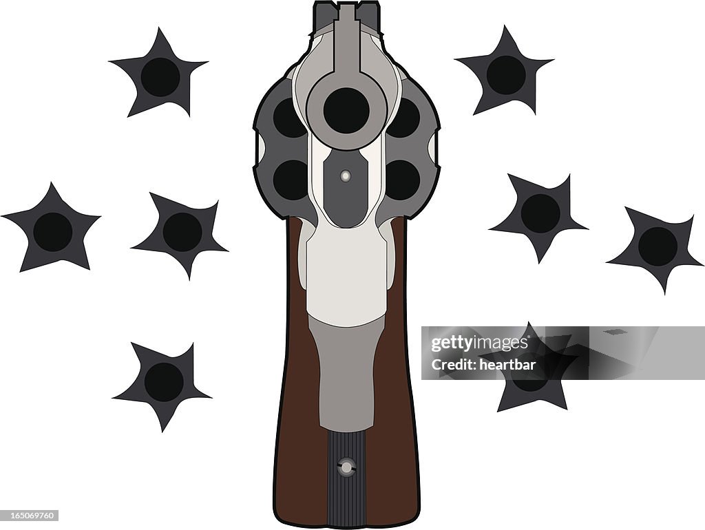 Pistol and Bullet Holes