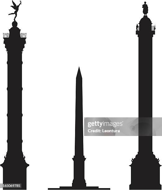 columns of paris - paris bastille stock illustrations