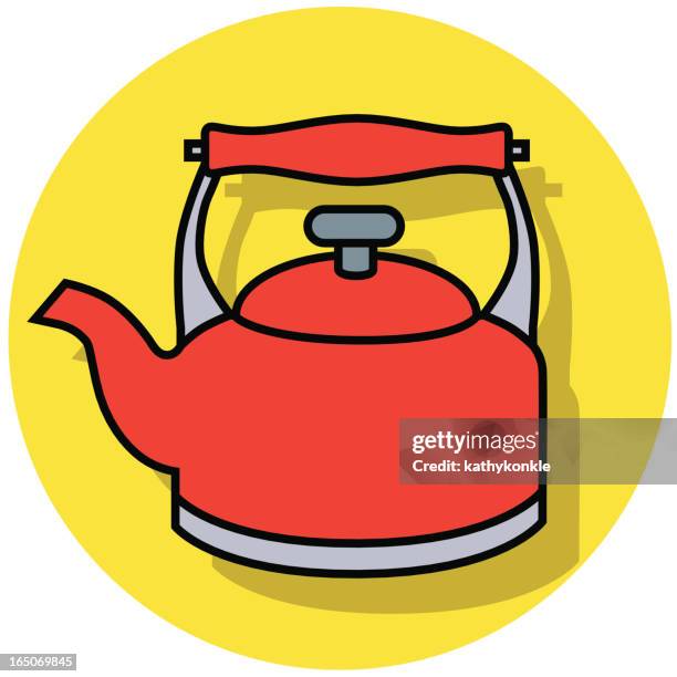 tea kettle icon - tea kettle stock illustrations