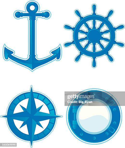 navy tätowierungen - steuerruder stock-grafiken, -clipart, -cartoons und -symbole