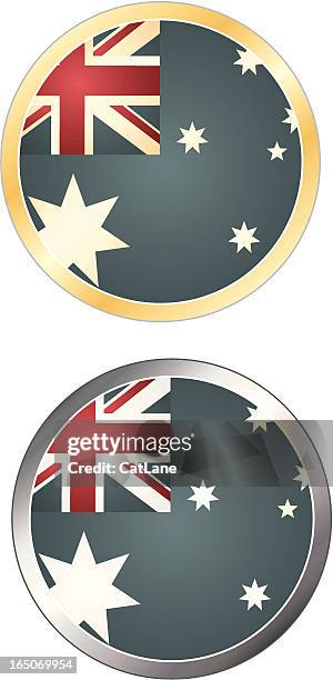 vintage flag series - australia - australia-flag-white-background stock illustrations