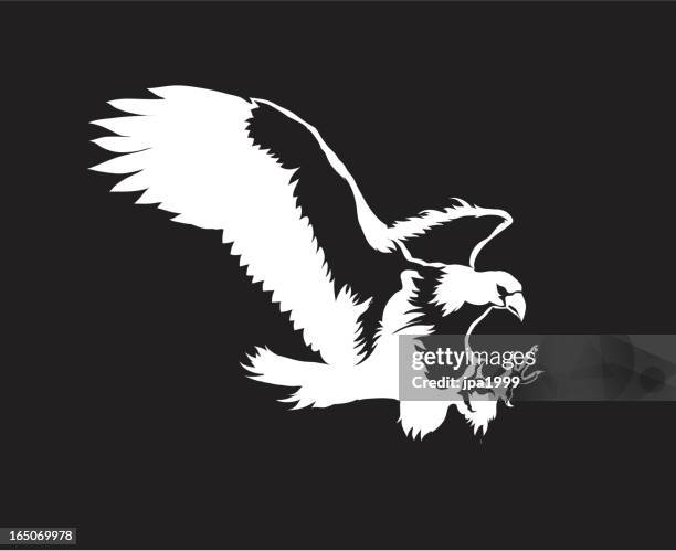 vector eagle - diving to the ground stock illustrations