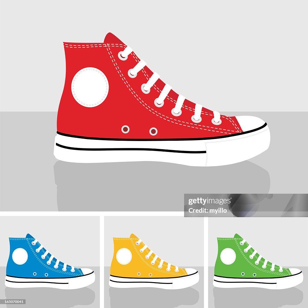 CLASSIC CHUCKS allstar sneakers set illustration vector