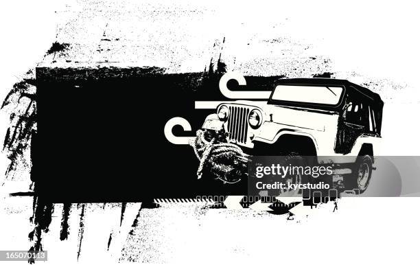 ilustraciones, imágenes clip art, dibujos animados e iconos de stock de banner de todo terreno - vehículo de todo terreno