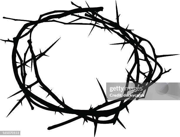 crown of thorns - forgiveness stock illustrations