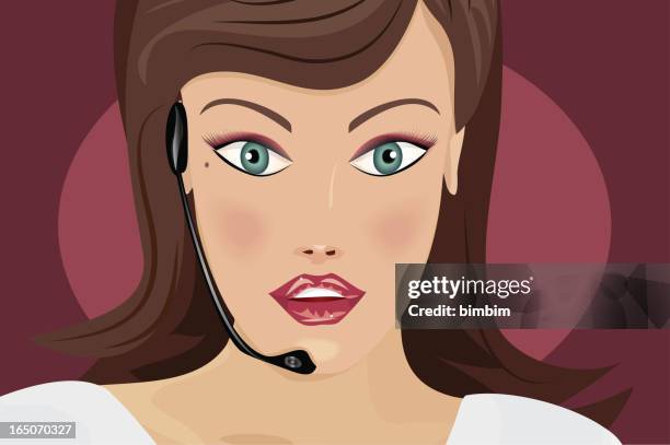 customer service operator - executive assistant stock illustrations