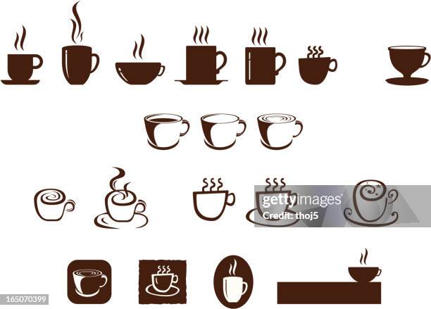 cups for tea or coffee - hot chocolate vector stock illustrations