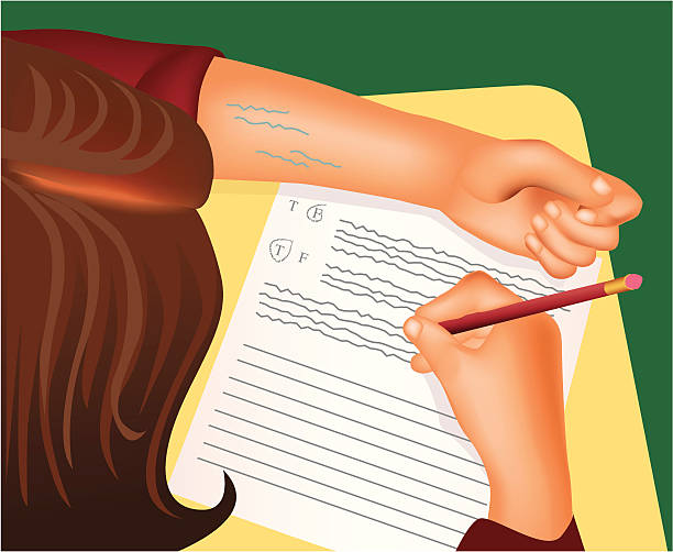 Cheating Writing 191 Arab Female Student Writing High Res Vector Graphics - Getty Images