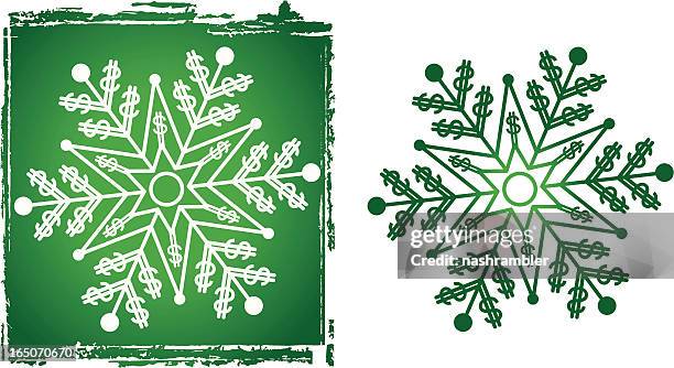 dollar sign snowflakes - single - money to burn stock illustrations