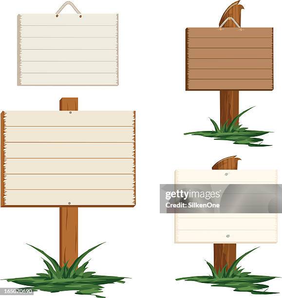 wooden signs - log isolated stock illustrations