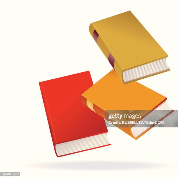 three books - leather book stock illustrations
