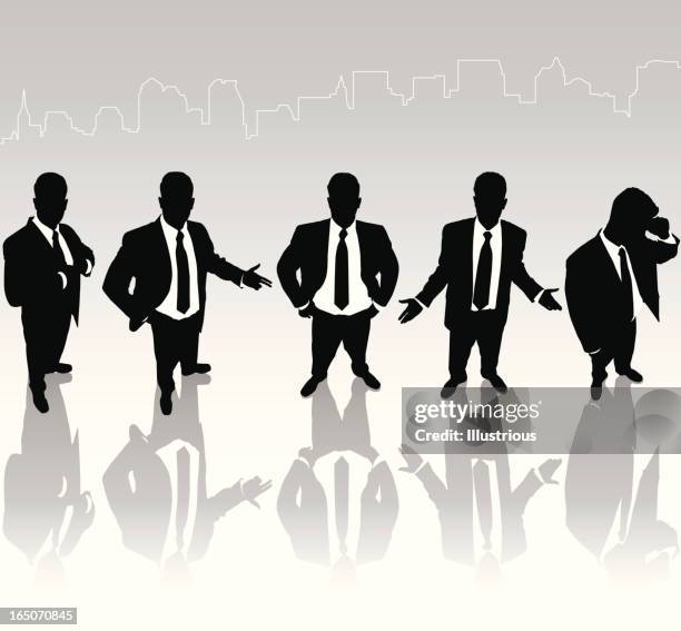businessman from above reflection series - suit jacket stock illustrations