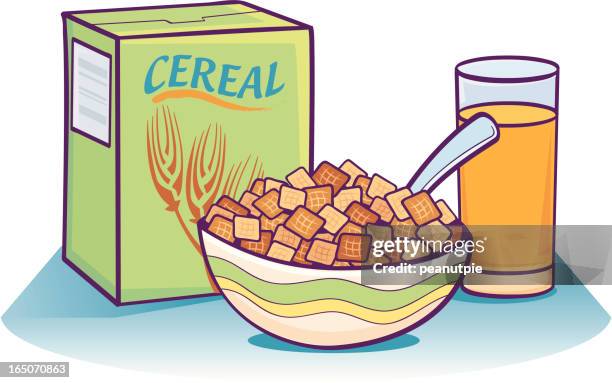healthy breakfast - breakfast cereal stock illustrations