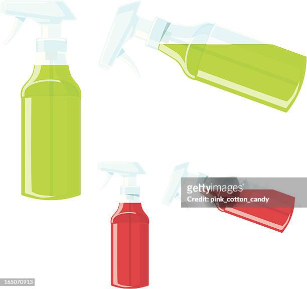transparente spray flaschen, version 3 - heraussprühen stock-grafiken, -clipart, -cartoons und -symbole