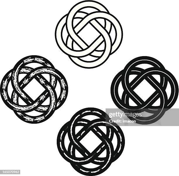 stockillustraties, clipart, cartoons en iconen met tribal celtic knots - celtic cross