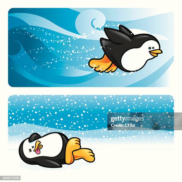 penguins - webbed foot stock illustrations