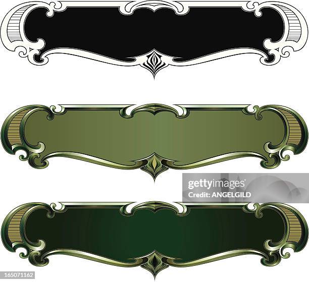 ornate lettering panel - scroll bar clip art stock illustrations