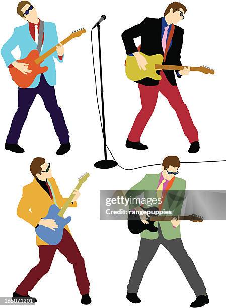 new wave rocker - chord stock illustrations