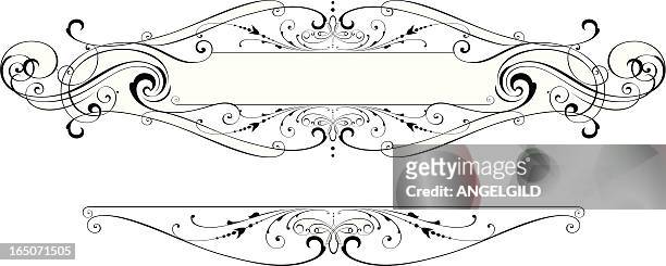elaborate scroll panel - scroll bar clip art stock illustrations