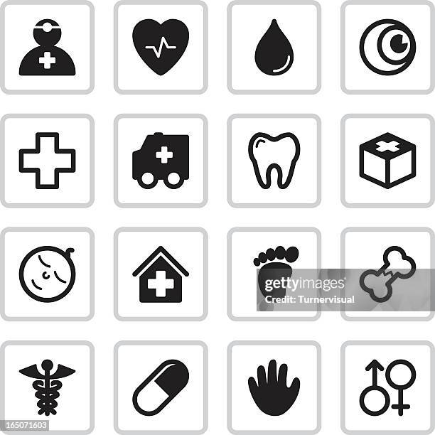 medical gesundheit icons/schwarz - ärgern stock-grafiken, -clipart, -cartoons und -symbole