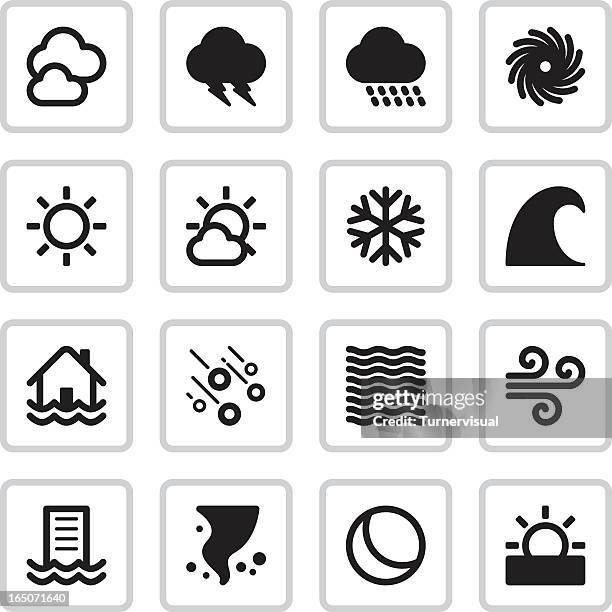 weather icons | black - weather map stock illustrations