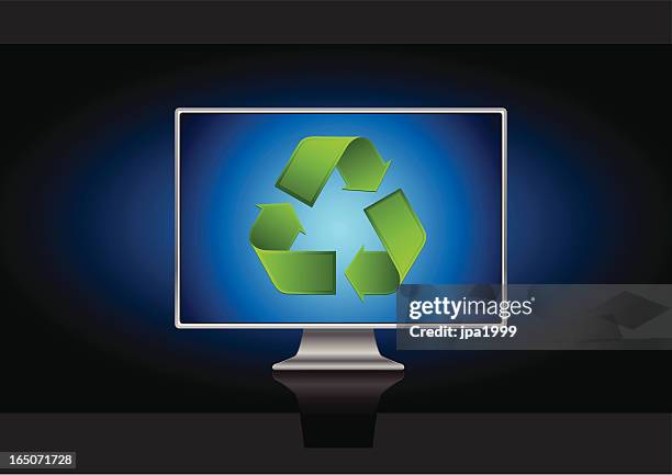 Computer Recycleing Sign Recycling Symbol Computer Photos and Premium High Res Pictures - Getty ...