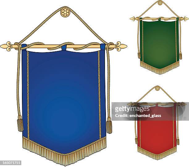 blank hanging banners/flag - bunt stock illustrations