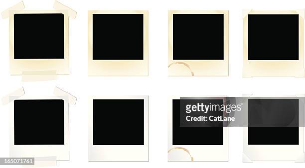 design-elemente: foto-bilderrahmen set - fotografisches bild stock-grafiken, -clipart, -cartoons und -symbole