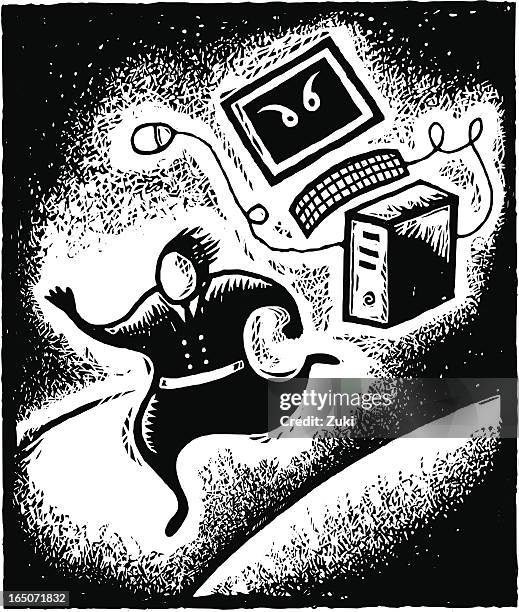 Computer Fear 128 Fear Of Technology High Res Illustrations - Getty Images