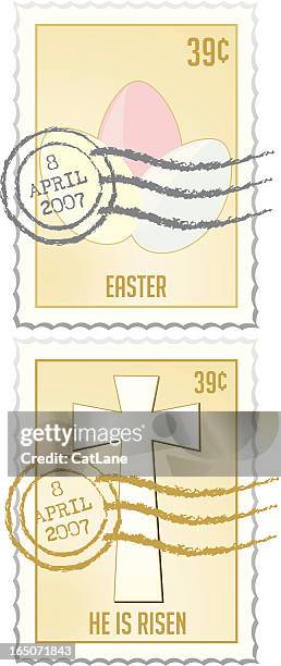 stamp series - easter - postage meter stock illustrations