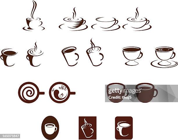 coffee / tea mugs and cups - hot chocolate white background stock illustrations