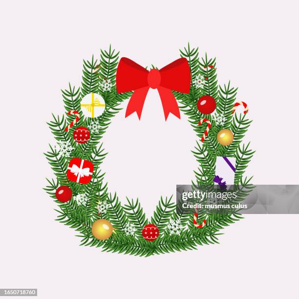 christmas wreath - pine tree close up stock illustrations