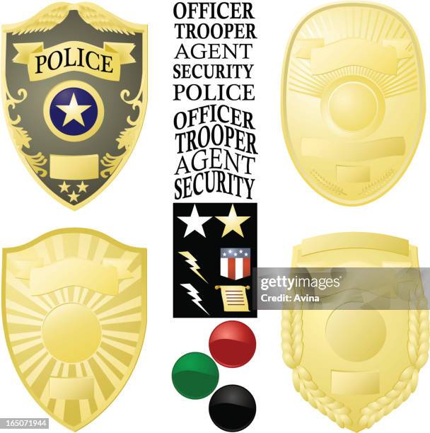 stockillustraties, clipart, cartoons en iconen met law enforcement badge vector images - police in riot gear