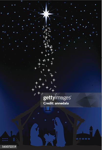 blue manger - manger stock illustrations