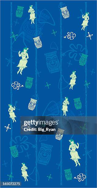 seamless tiki - hula stock illustrations