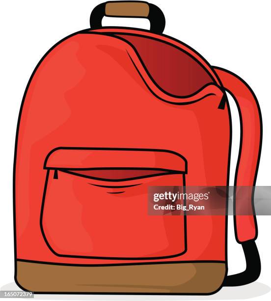 backpack - open rucksack stock illustrations