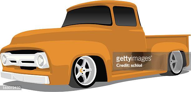 bildbanksillustrationer, clip art samt tecknat material och ikoner med custom 1954 ford truck - 1954
