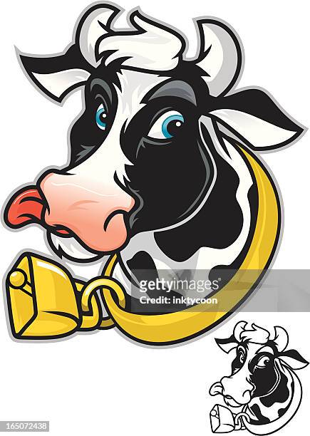 dairy cow - cowbell stock illustrations