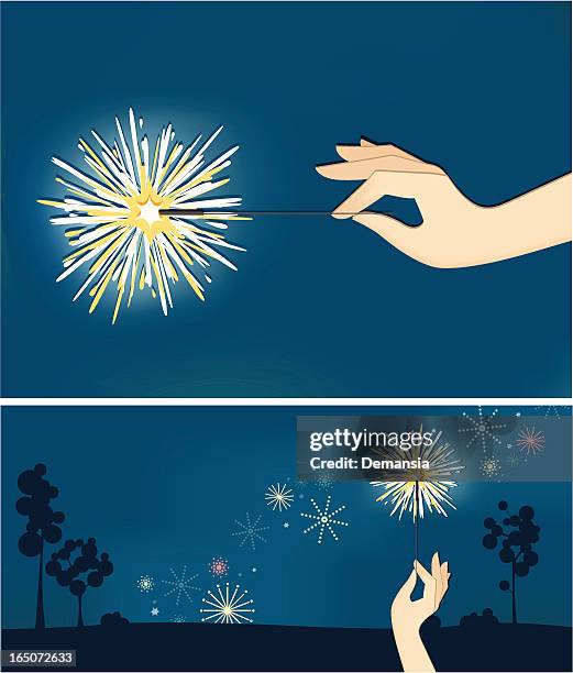 sparkler2 - holding firecracker stock illustrations
