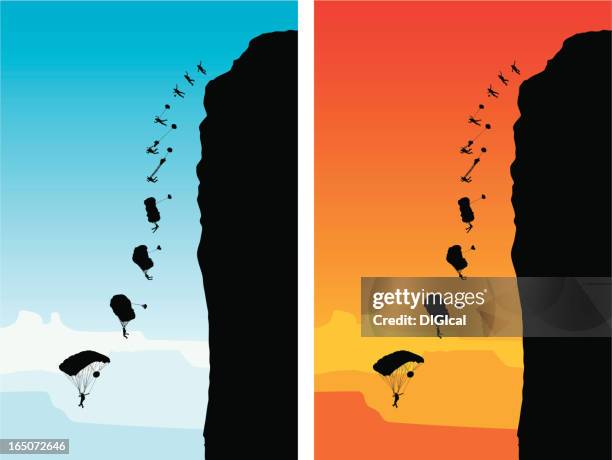 ilustrações de stock, clip art, desenhos animados e ícones de base jump - base jumping