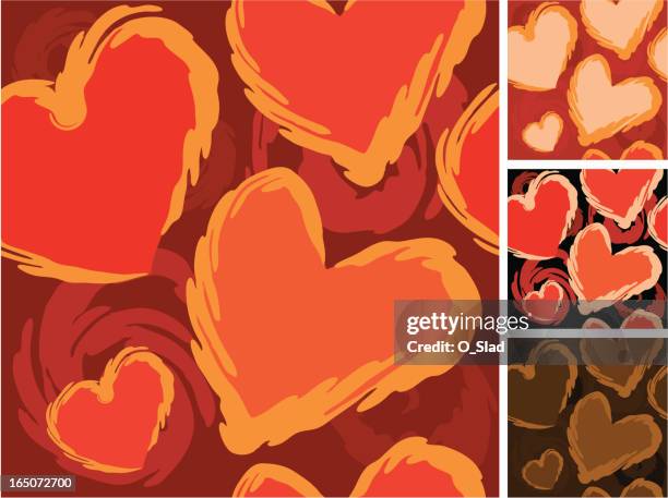 hearts seamless pattern - february birthday stock illustrations