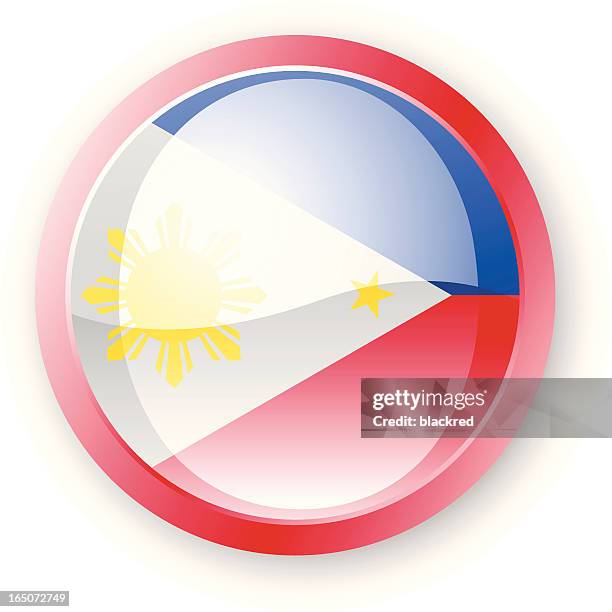 stockillustraties, clipart, cartoons en iconen met philippines flag icon - glass marble