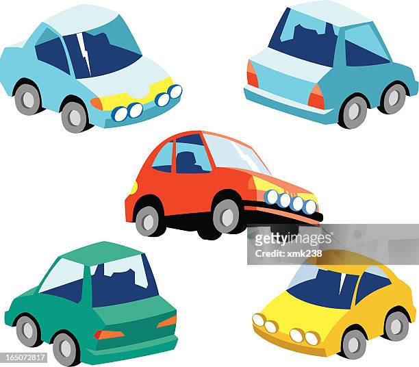autos icon-set - spielzeugauto stock-grafiken, -clipart, -cartoons und -symbole