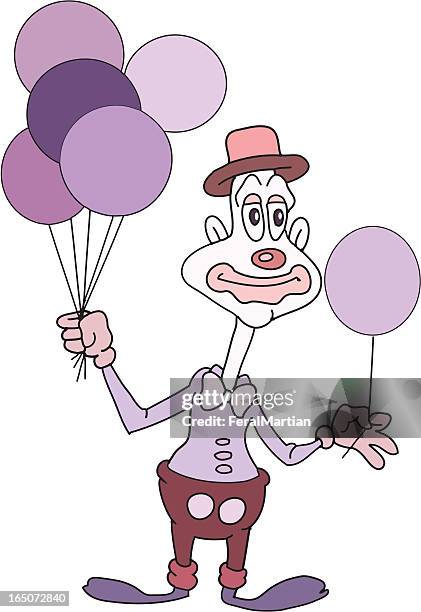 balloon clown - clown makeup stock illustrations