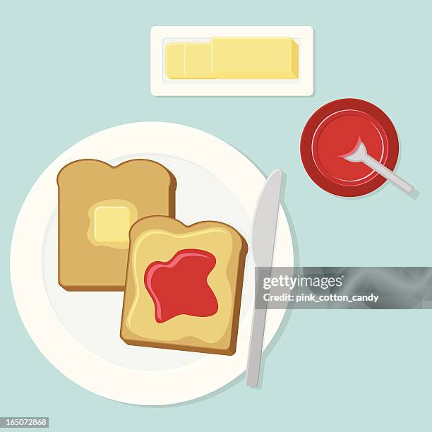 ilustrações de stock, clip art, desenhos animados e ícones de brinde com manteiga e jam - manteiga